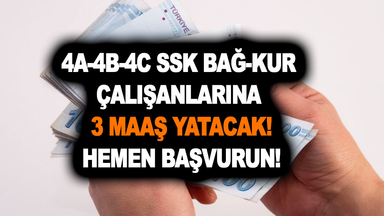 4a-4b-4c SSK Bağ-kur çalışanlarına az önce bayram ettiren haber geldi! Hemen başvurana 3 maaş yatacak