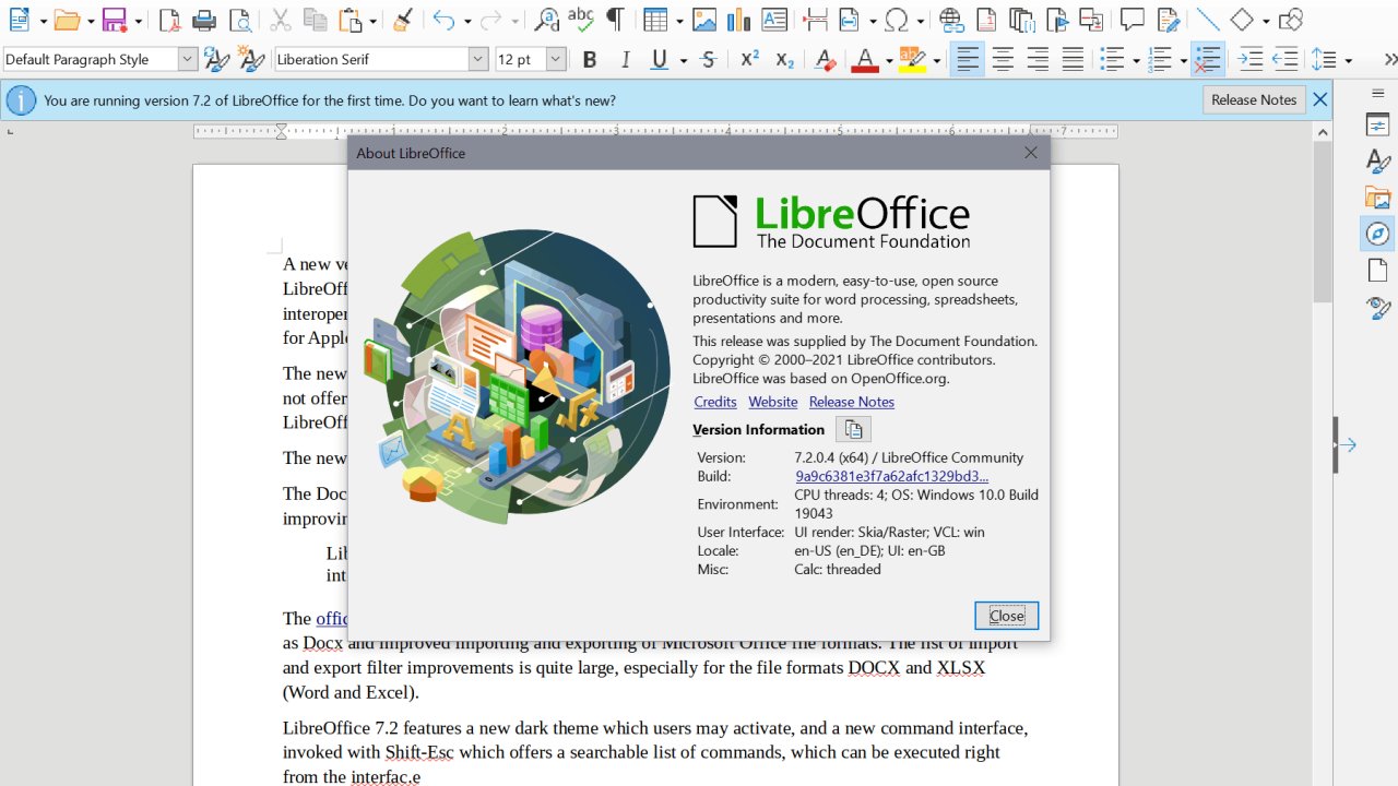 Açık Kaynak Office Paketi LibreOffice 7.2 Yayınlandı; İşte Yenilikler