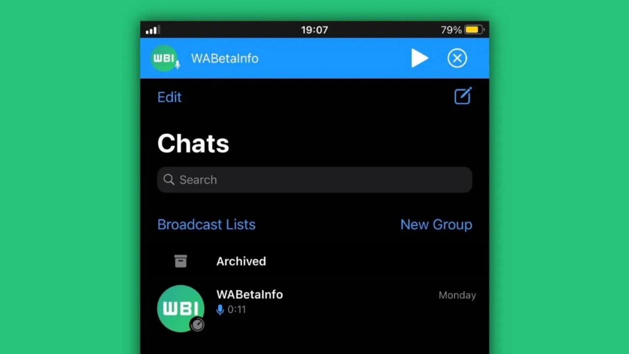 WhatsApp iOS İçin Sesli Mesaj Oynatıcıyı Geliştirmeye Çalışıyor