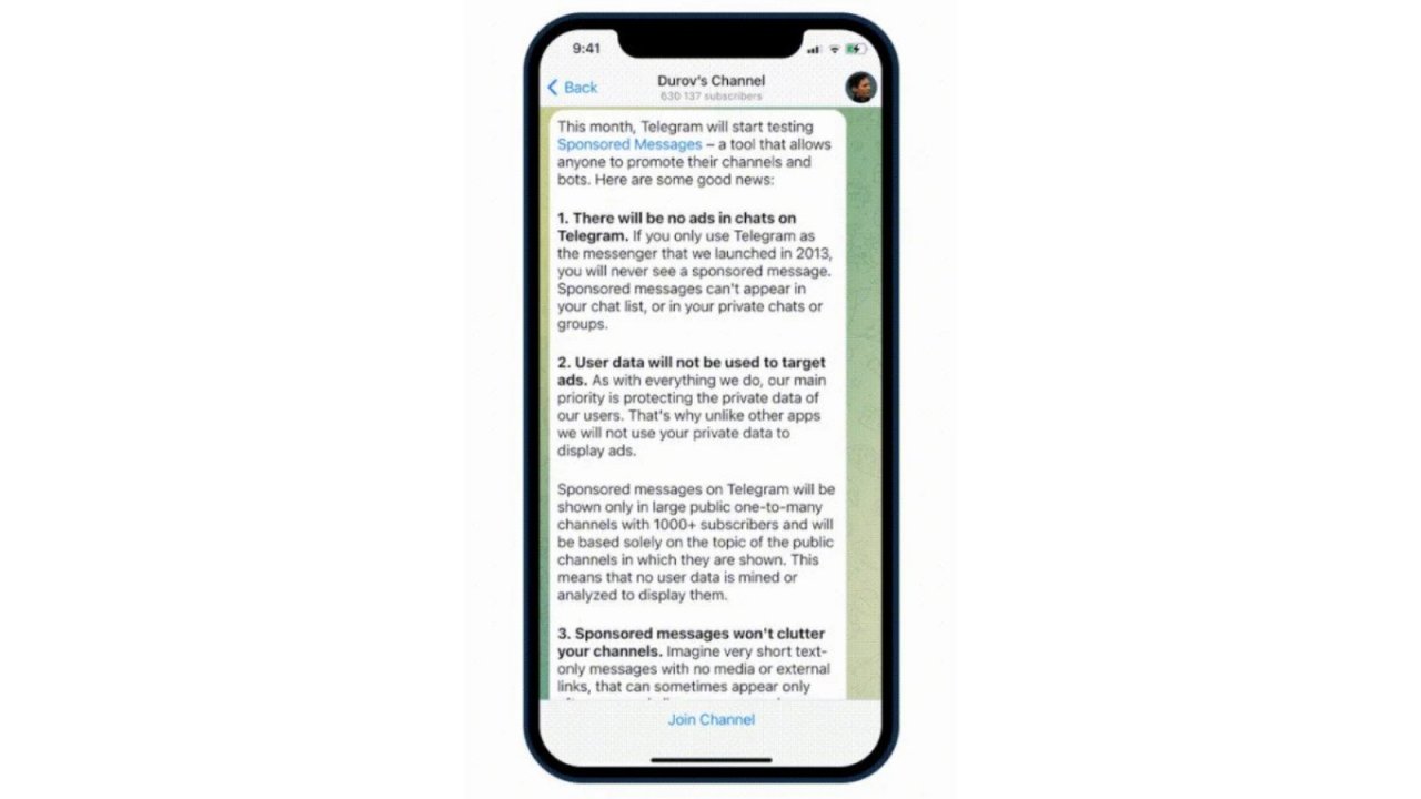 Telegram'da Reklamları Devre Dışı Bırakmak İçin Ablonelik Hizmeti Sunacak